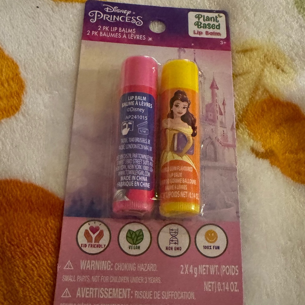 Disney Princess Lip Balm Set - Pink and Yellow